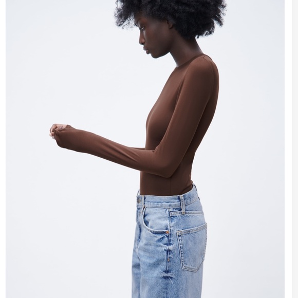 Zara Brown Bodysuit Medium - Picture 5 of 7